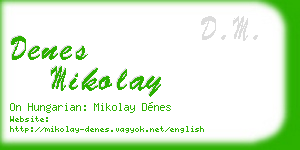 denes mikolay business card