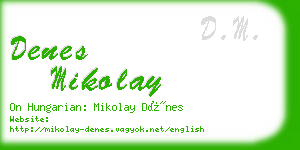 denes mikolay business card